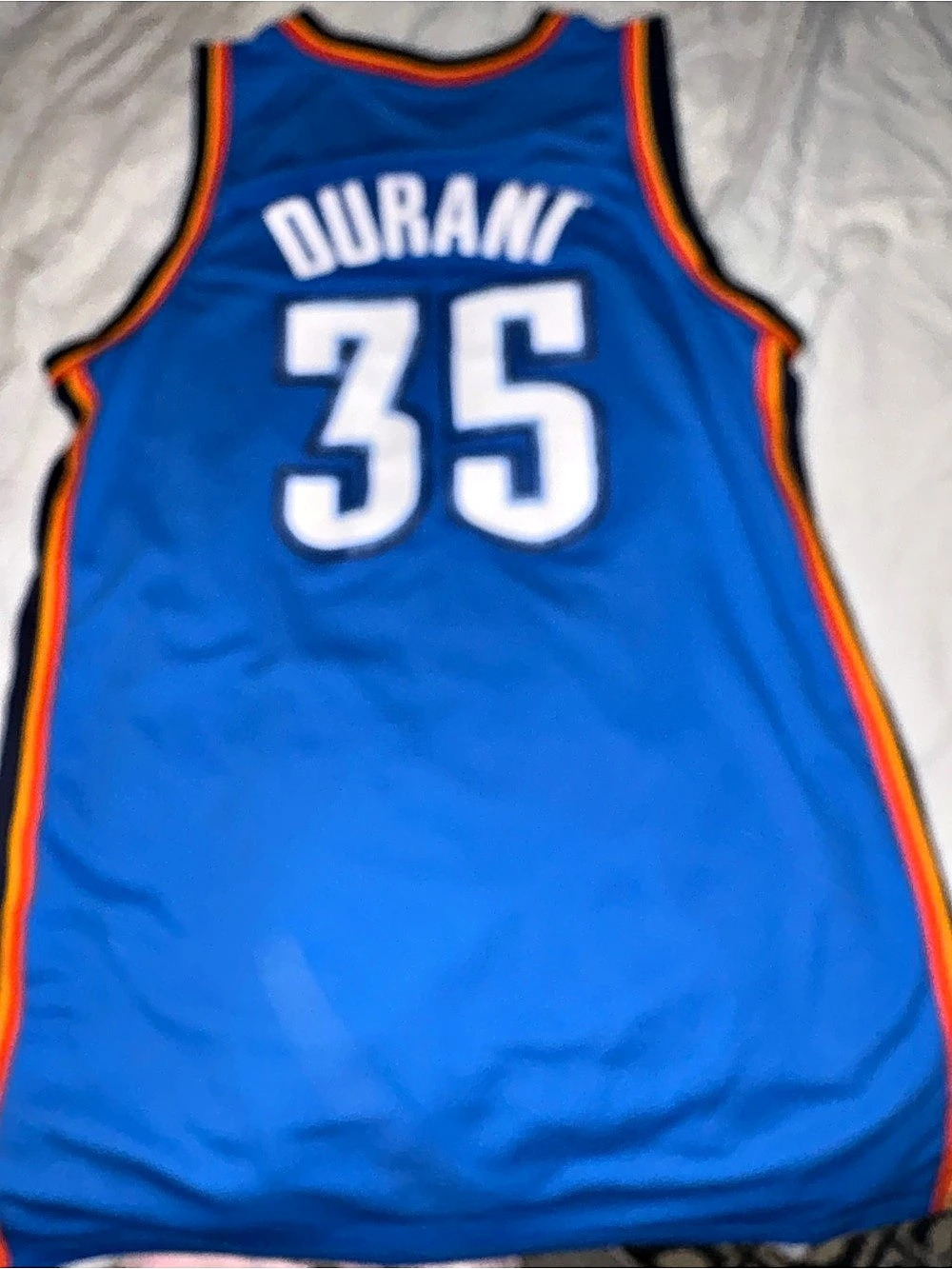 adidas Oklahoma City Thunder Kevin Durant #35 Away Swingman Jersey Blue & Red